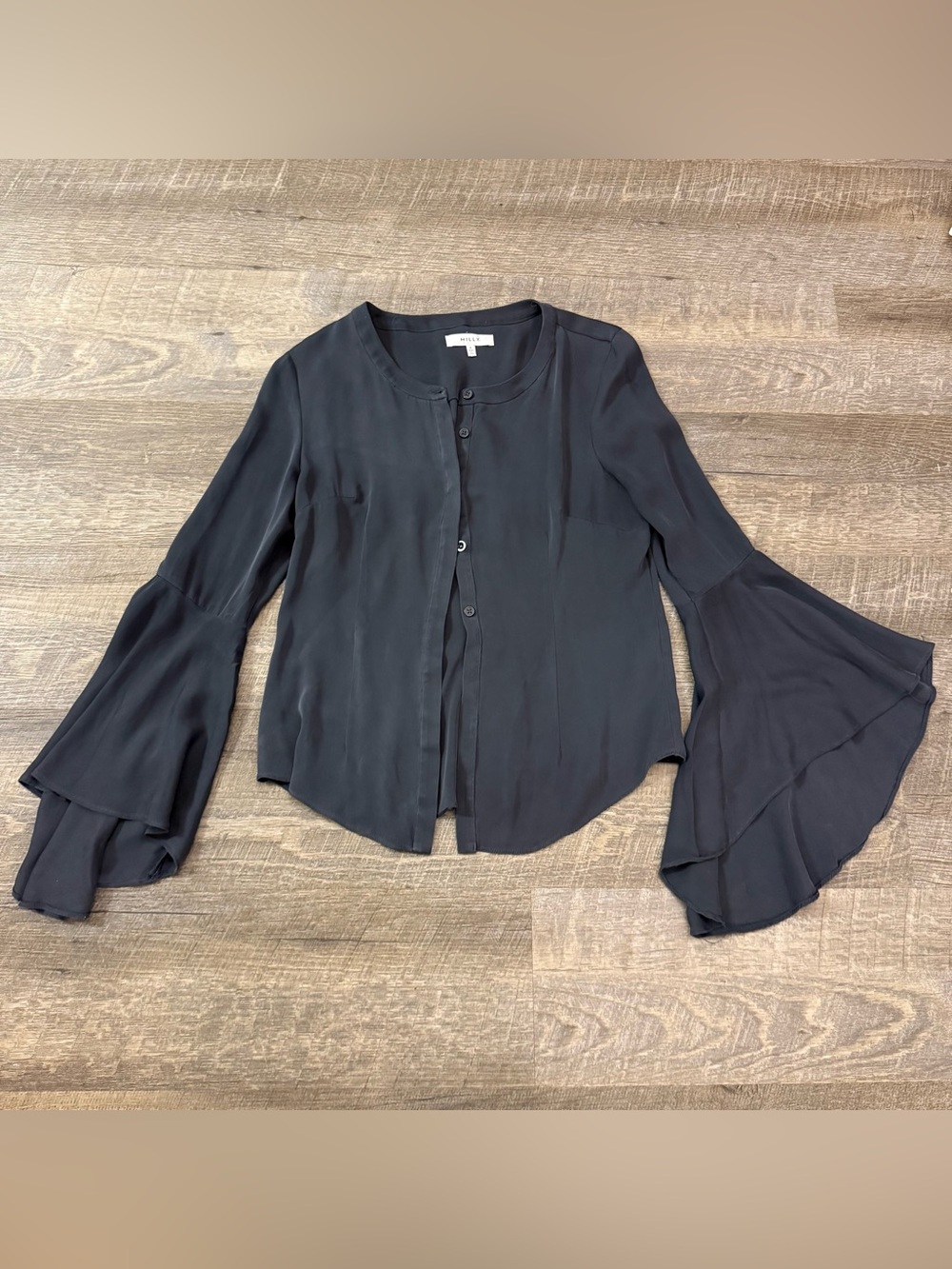 Milly Silk Bell Sleeve Top